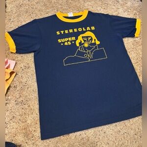 Stereolab Super 45 Peng Cliff  and Yellow Ringer tee Medium